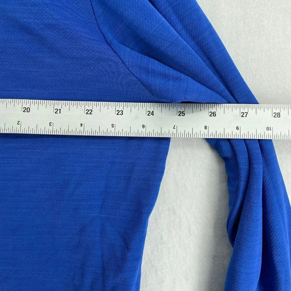 Nike Sweatshirt Men’s Sz L Short Blue Logo Mock Neck 1/4 Zip Long Sleeve Dri-Fi - Picture 3 of 13